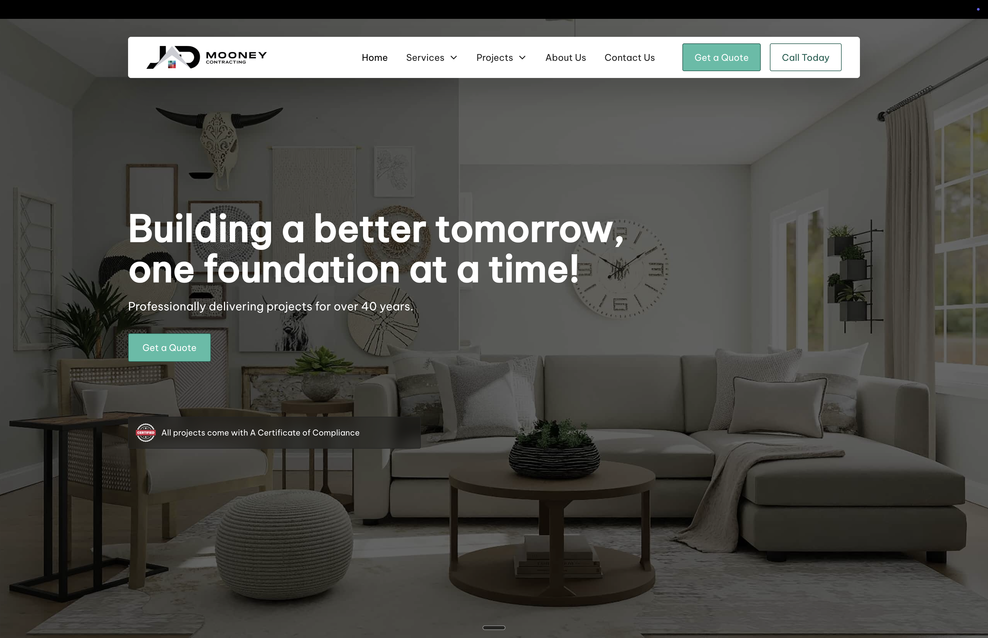 JD Mooney website screenshot